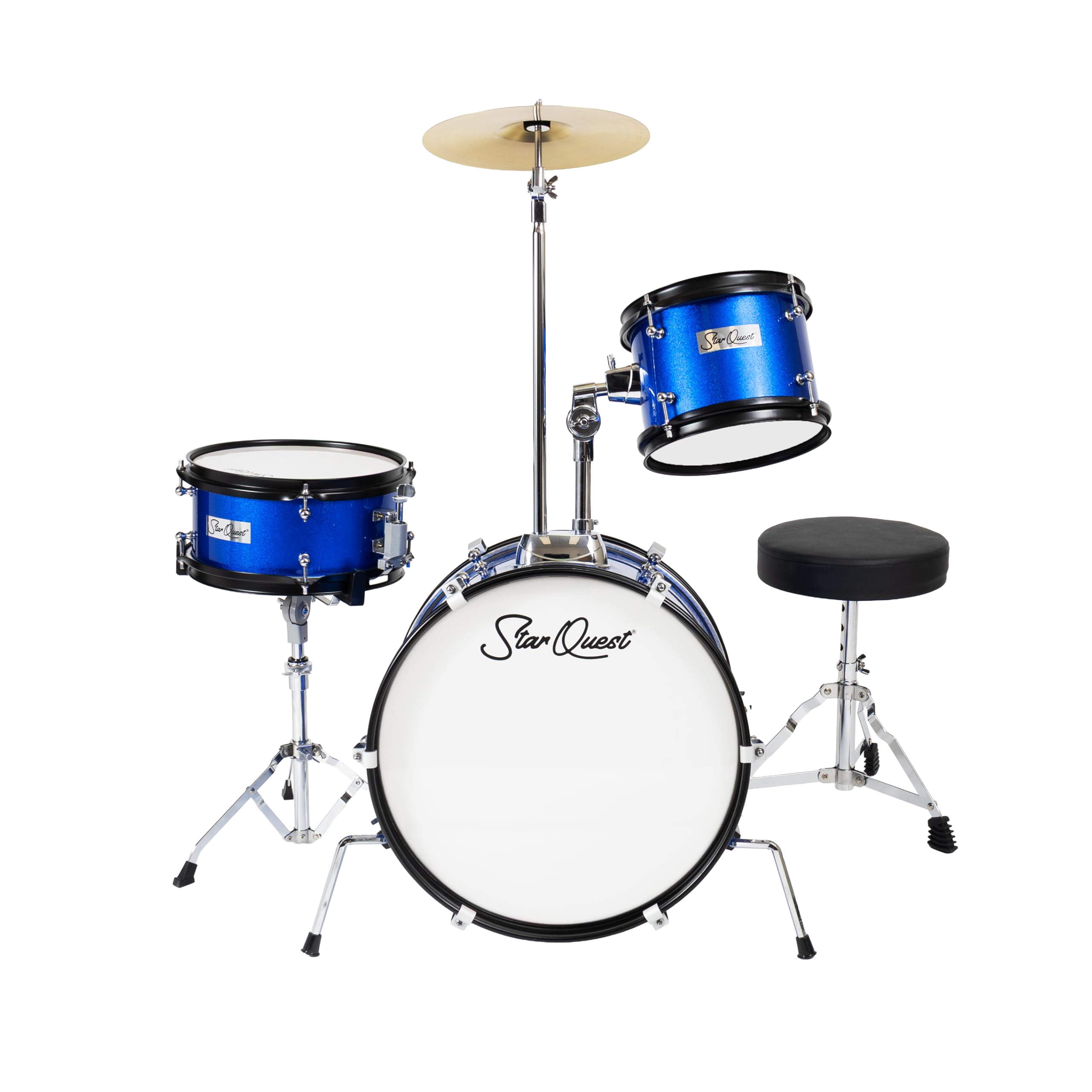 StarQuest Junior 3-Piece Drum Set | Premium Metallic Blue Finish