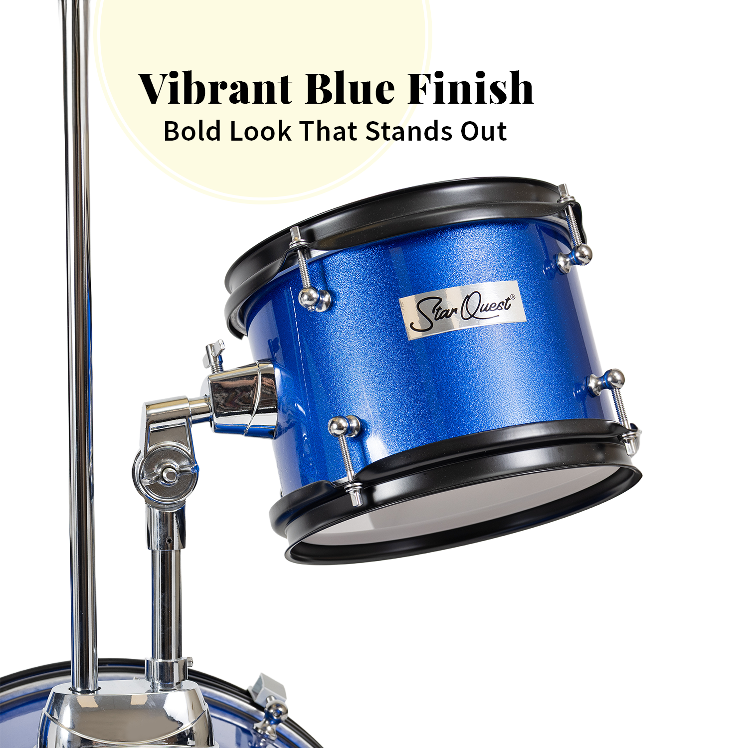 StarQuest Junior 3-Piece Drum Set | Premium Metallic Blue Finish