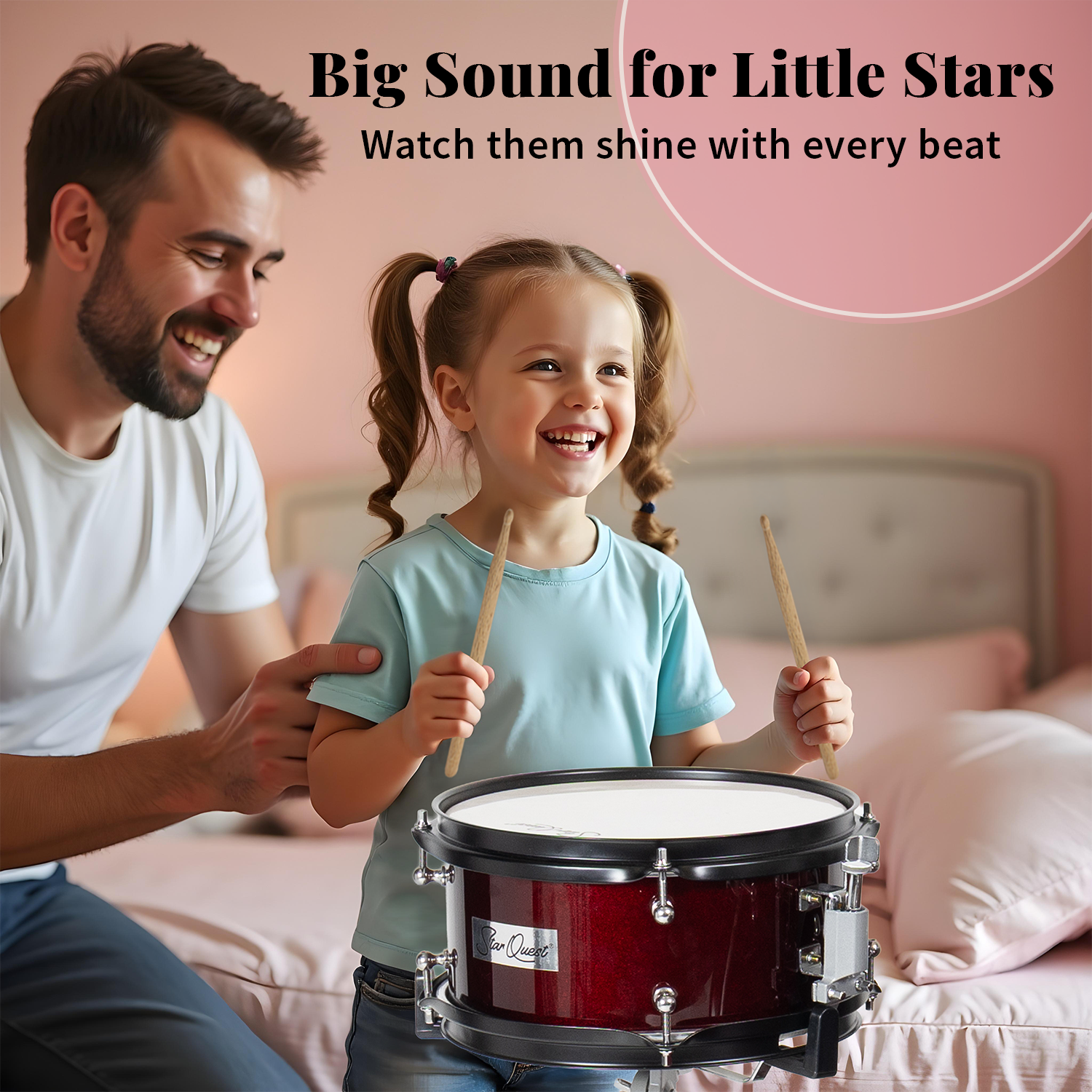 StarQuest Junior 3-Piece Drum Set | Metallic Wine Red Finish