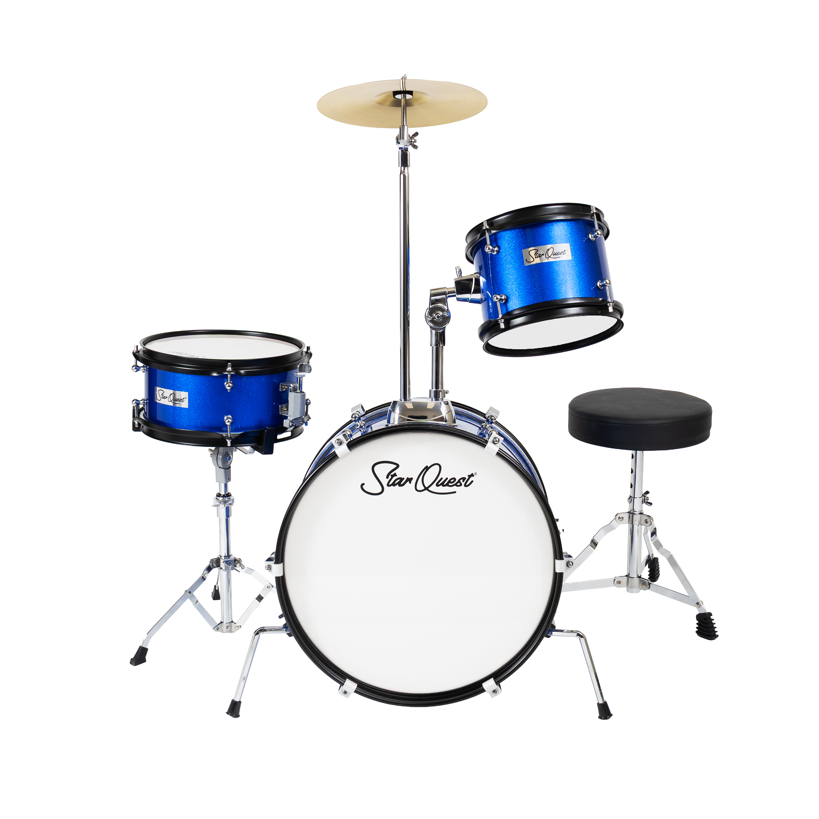 StarQuest Junior 3-Piece Drum Set | Premium Metallic Blue Finish