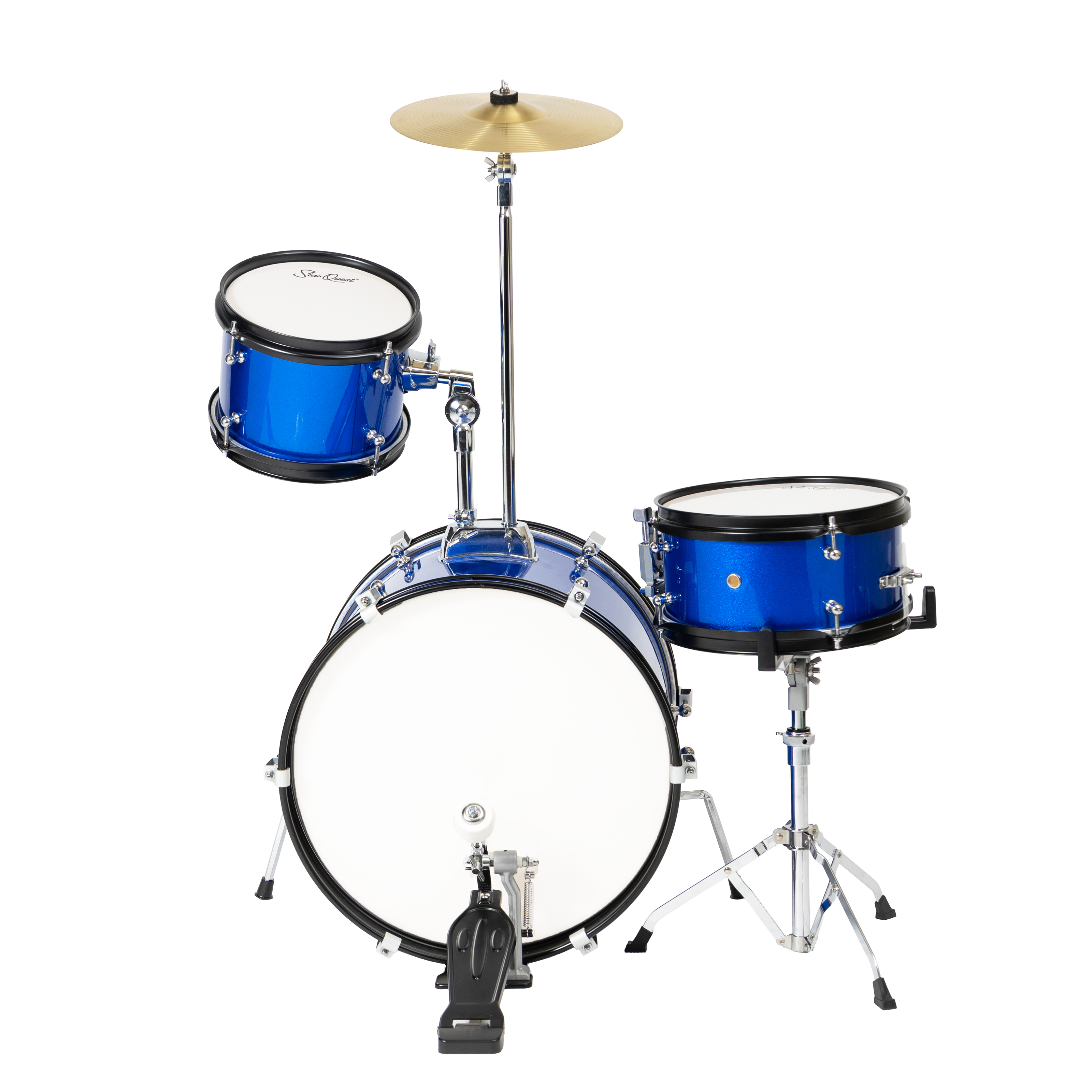 StarQuest Junior 3-Piece Drum Set | Premium Metallic Blue Finish
