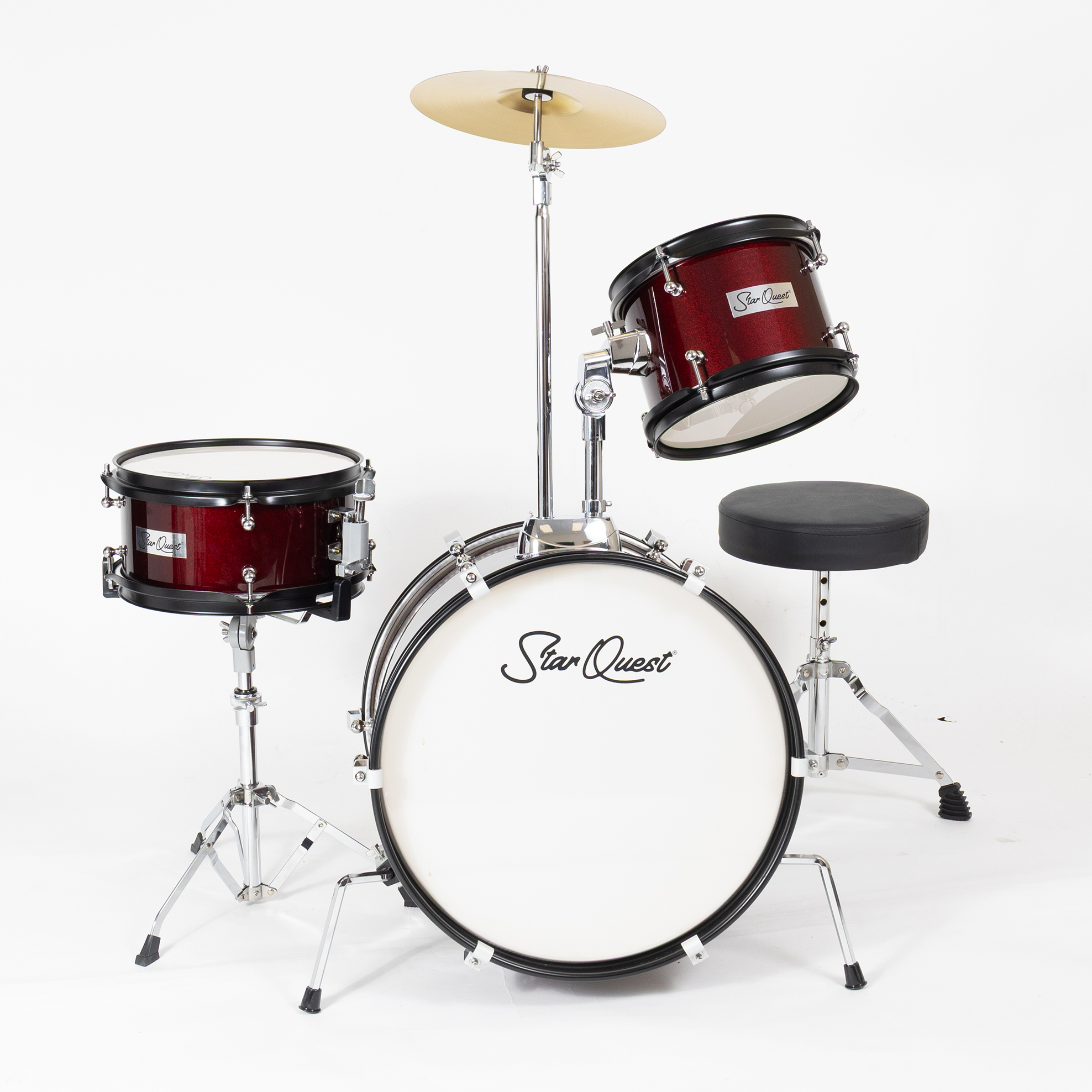 StarQuest Junior 3-Piece Drum Set | Metallic Wine Red Finish