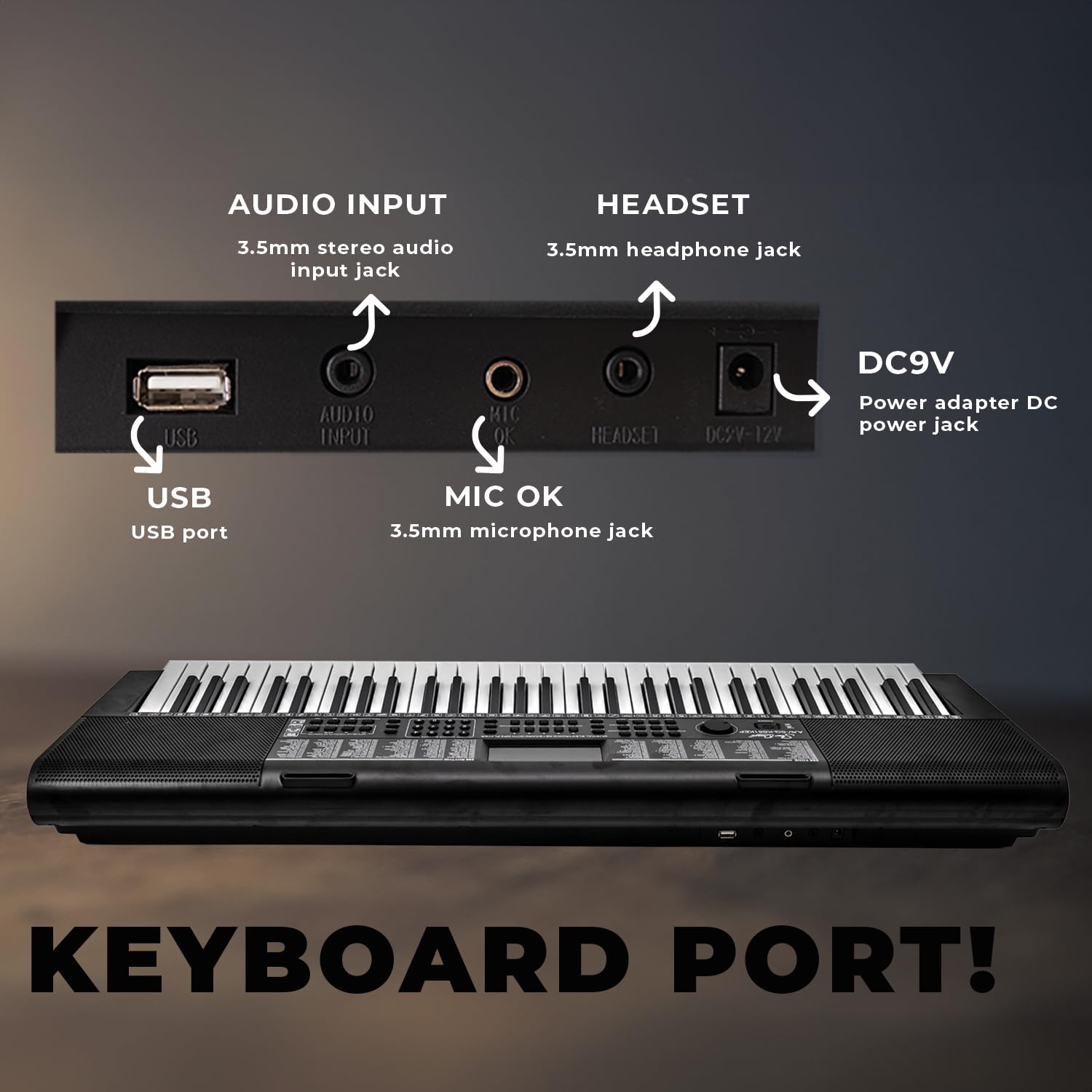 StarQuest SQ-KB61KEP Clavier Électronique Portable 61 Touches – Piano Numérique Pour Débutants Et Musiciens Expérimentés, Multifonction, Qualité Sonore Supérieure