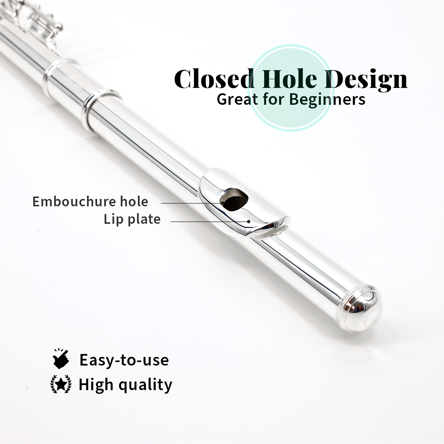 StarQuest Silver-Plated C Flute | Closed-Hole with Case
