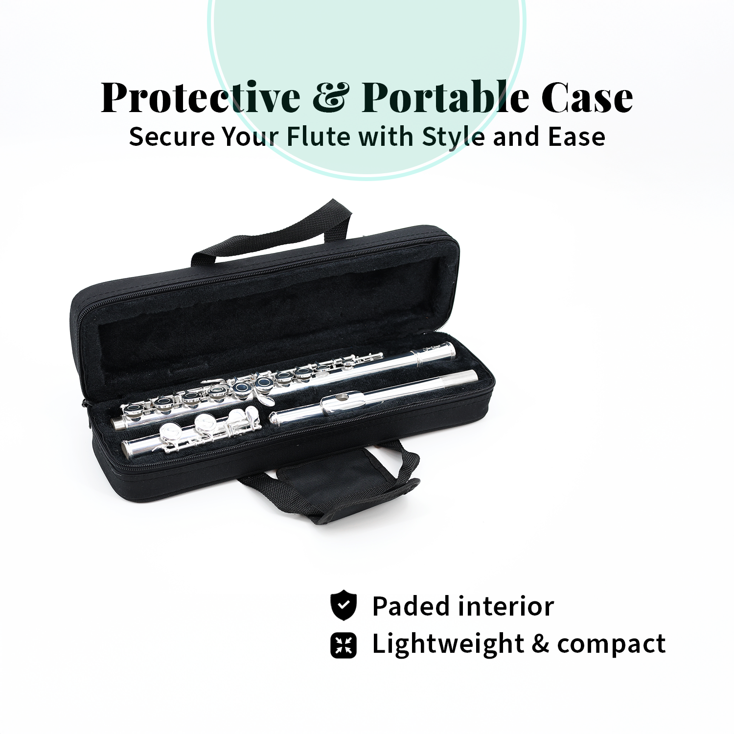 StarQuest SQ-FL250 Flûte C À Trou Fermé Plaquée Argent – Instrument De Qualité Supérieure Pour Les Musiciens Débutants Et Expérimentés. Comprend Un Étui De Protection Rigide